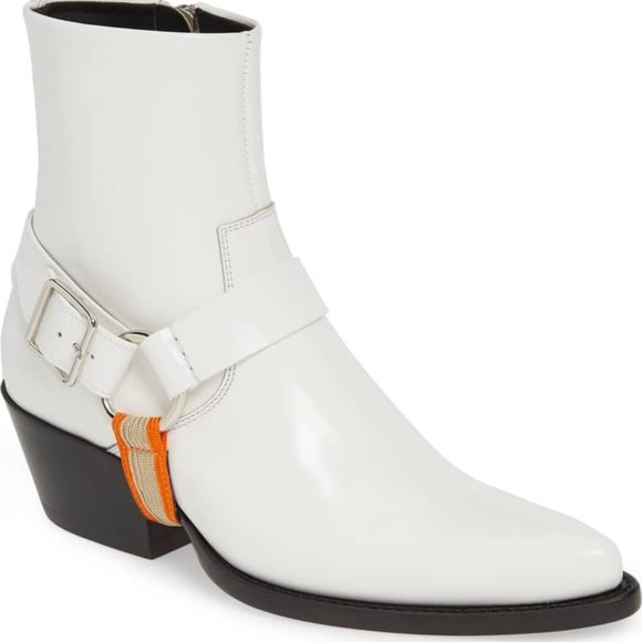 Calvin Klein Shoes | Calvin Klein 205w39nyc Tex Harness Cowboy Boots US Size 37 12 | Color: White | Size: 8 | Debxdeb's Closet